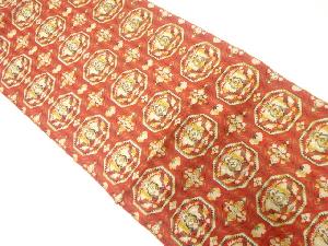 亀甲に花模様織出し名古屋帯